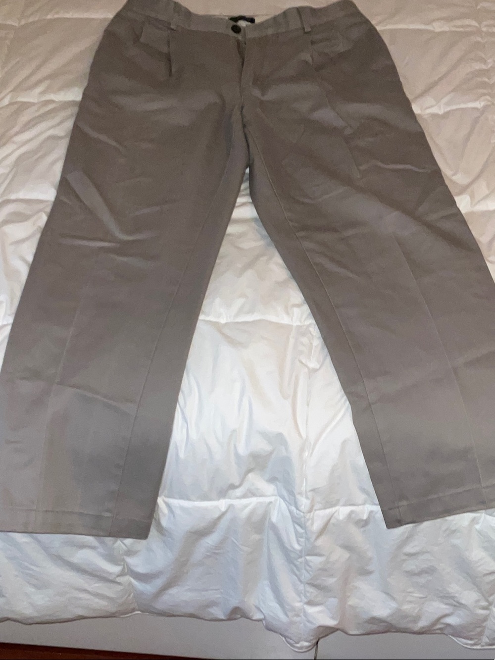 Lands' End Men's Straight Dress Pants - Light Gray